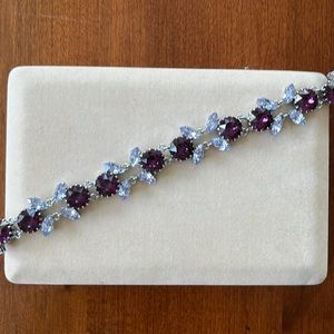 Purple and blue costume stone bracelet